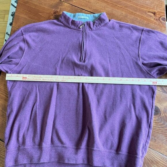 Peter Millar 1/4 Zip Pullover Sweater Maroon/Purple Mens Size Large Cotton - Picture 4 of 7